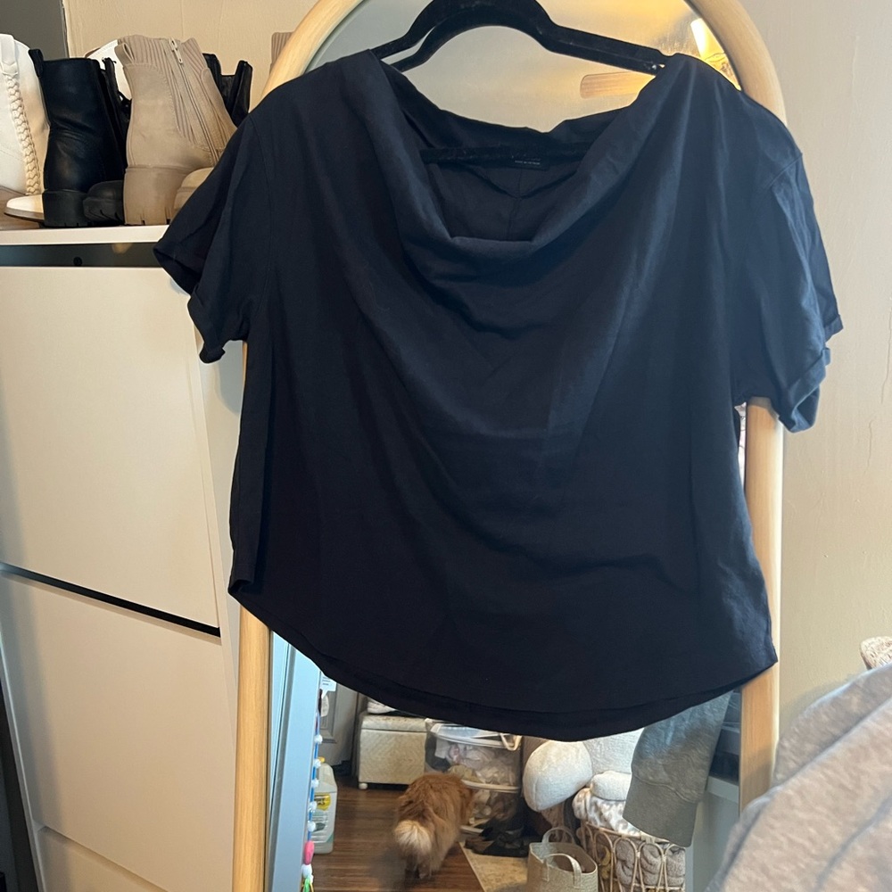 Nuuds Off The Shoulder Black Tee EUC